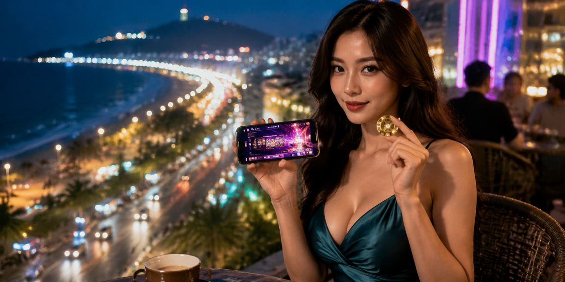 Người chơi đăng nhập casino di động tại Vũng Tàu bên ly cà phê